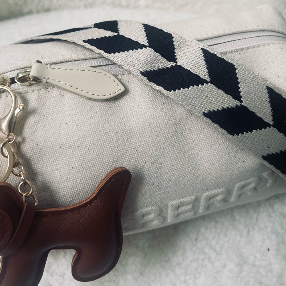 Burberry Upcycled Beauty Canvas to Crossbody Bag with Doggy Charm - Picture 3 of 8